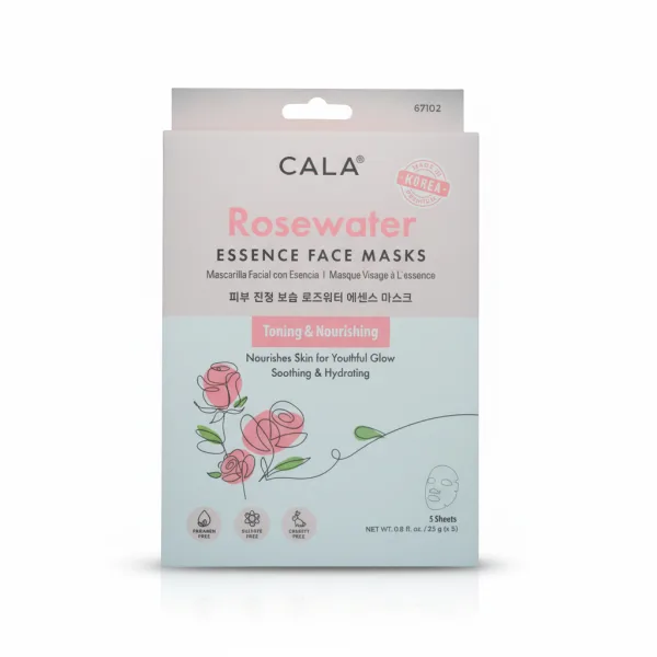 CAJA DE MASCARILLAS CALOA AGUA DE ROSAS 5PZ 67102 - Image 2